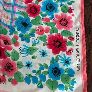 Emanuel Ungaro Colorful Floral Silk Scarf